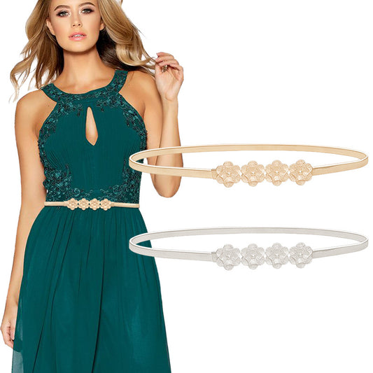 Flower elastic thin belt