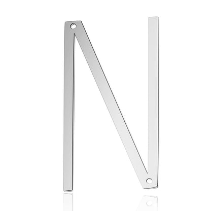 5 pcs/titanium steel letter double hole pendant.