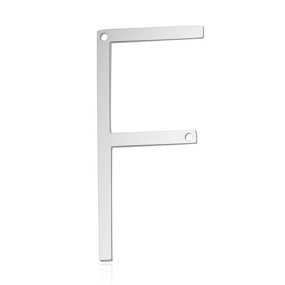 5 pcs/titanium steel letter double hole pendant.
