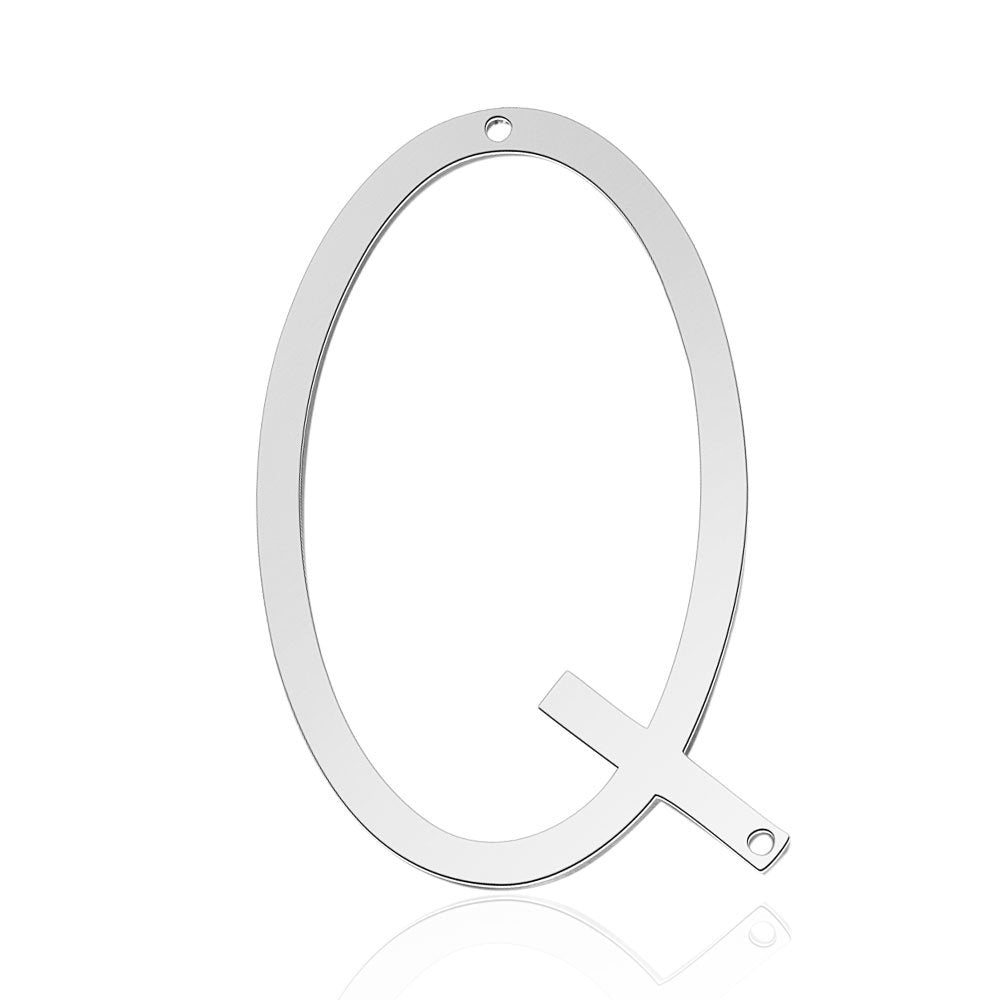 5 pcs/titanium steel letter double hole pendant.