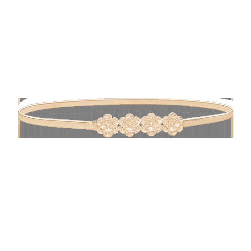 Flower elastic thin belt