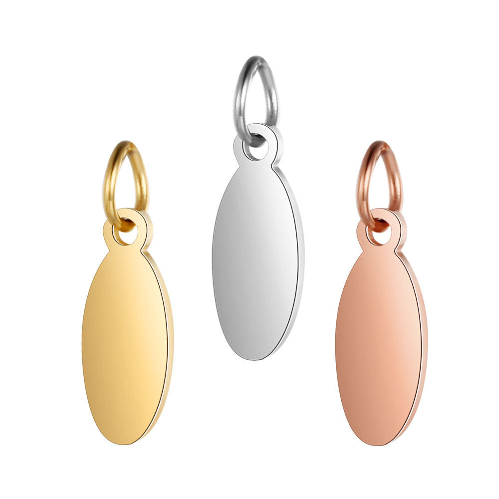 5 pcs/pack stainless steel mirror high-grade oval pendant