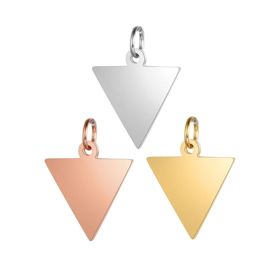 5 pcs/pack stainless steel mirror polished triangle pendant