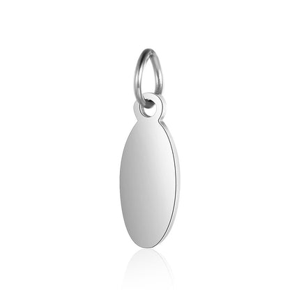5 pcs/pack stainless steel mirror high-grade oval pendant