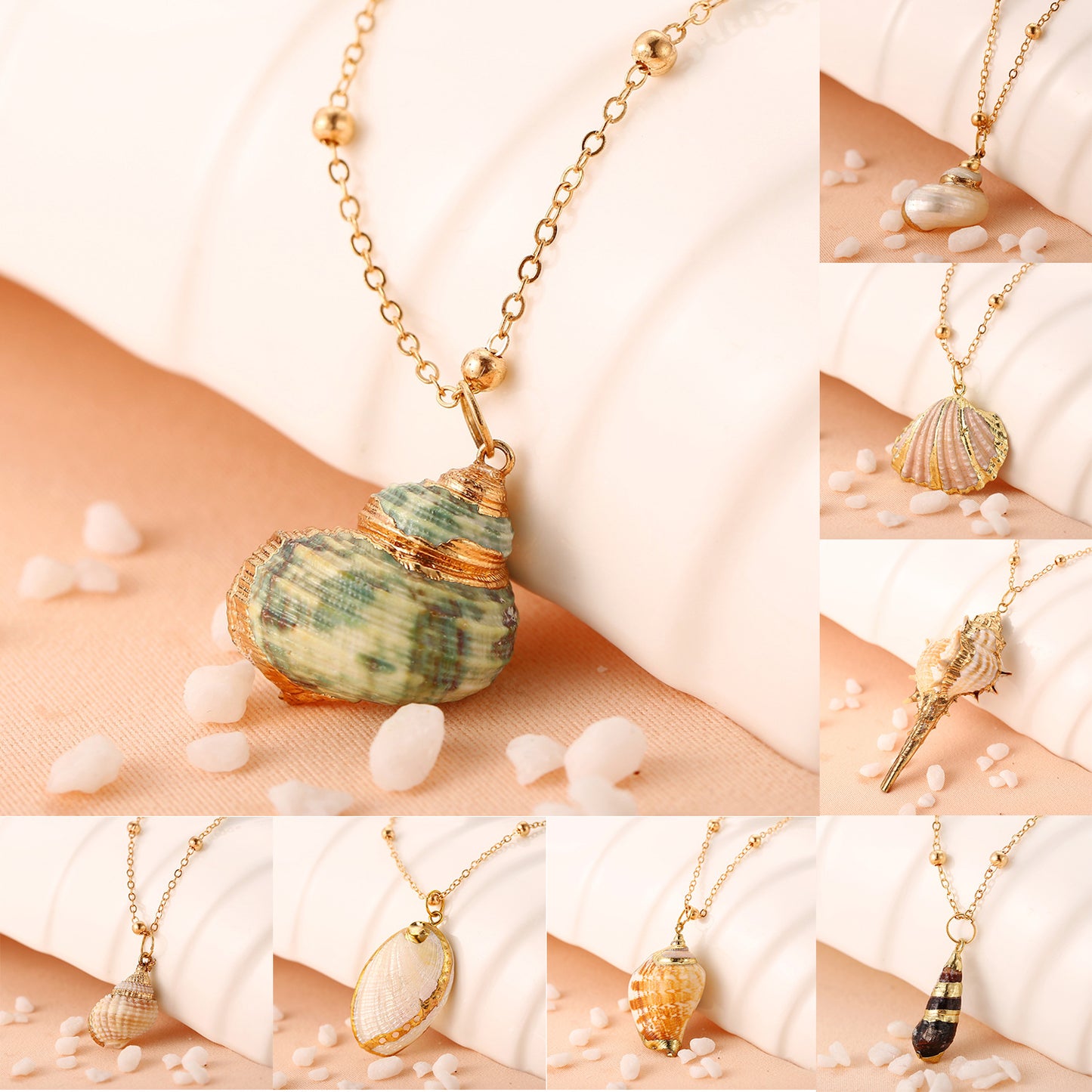 Vintage Conch Pendant Necklace