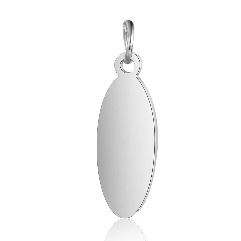 5 pcs/pack stainless steel mirror high-grade oval pendant