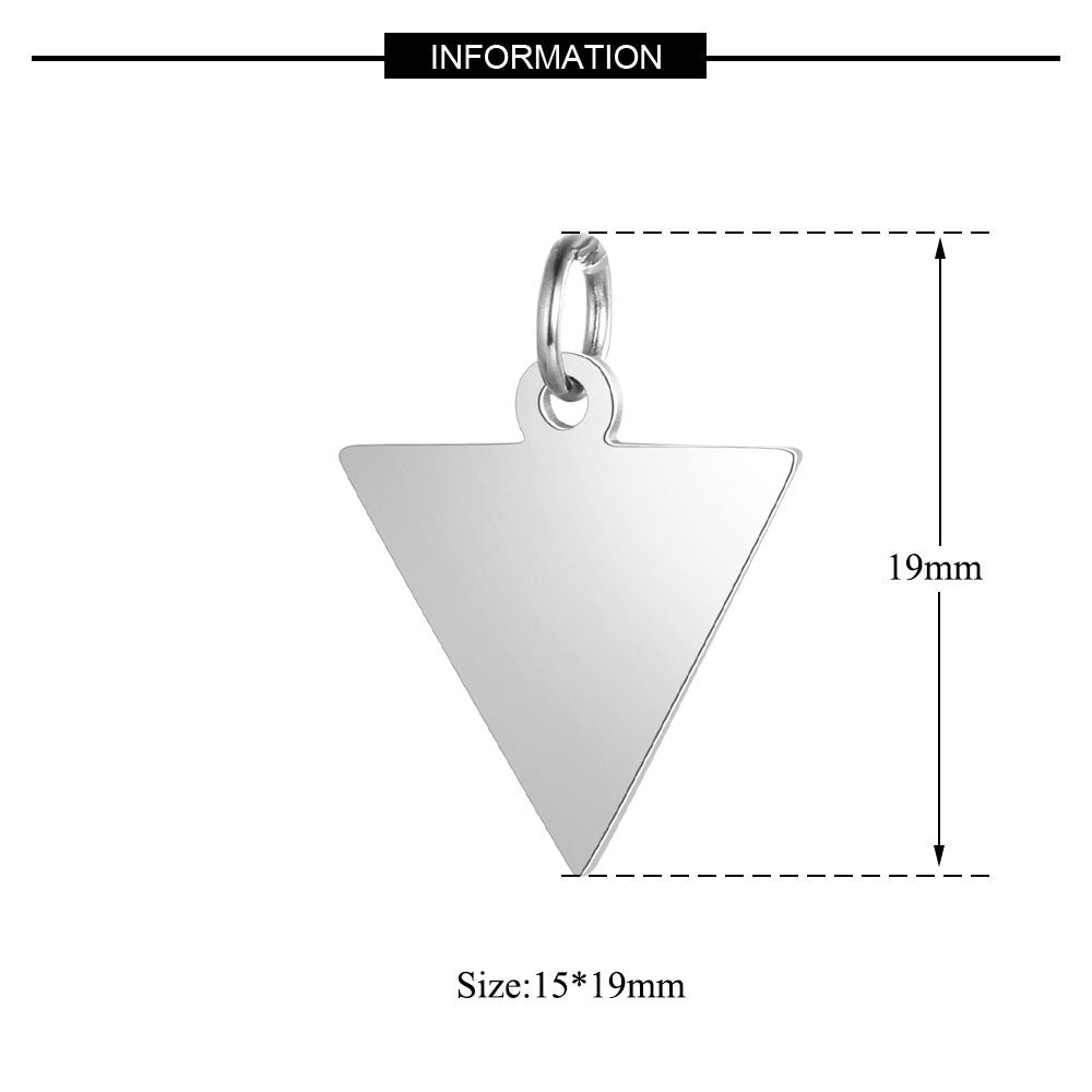 5 pcs/pack stainless steel mirror polished triangle pendant