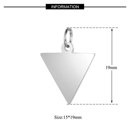5 pcs/pack stainless steel mirror polished triangle pendant