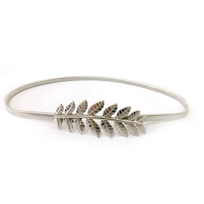 Elastic thin belt metal waist