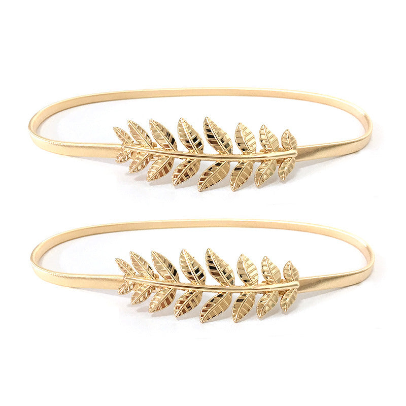 Elastic thin belt metal waist