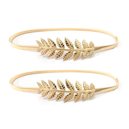 Elastic thin belt metal waist