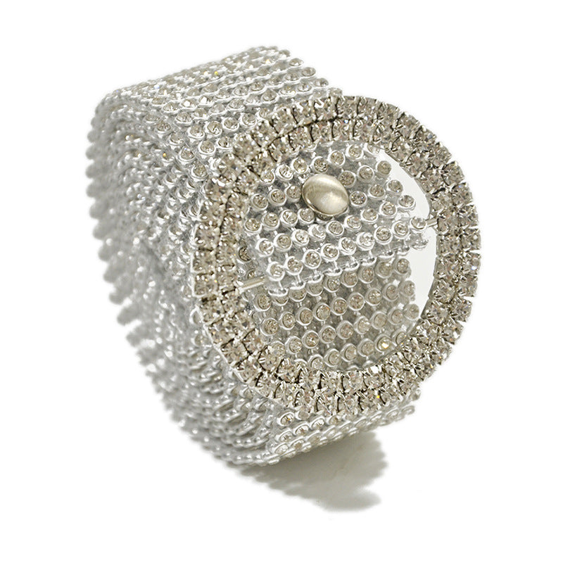 Full rhinestone inlaid PVC plastic belt