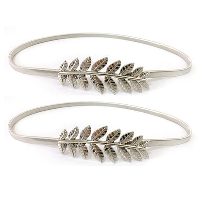 Elastic thin belt metal waist