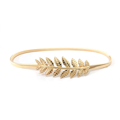 Elastic thin belt metal waist