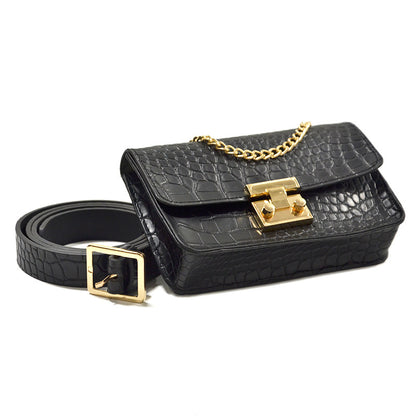 Crocodile three-dimensional decorative small fanny pack belt