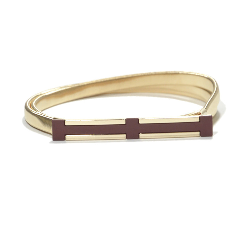 Cross paint elastic elastic chain waist chain