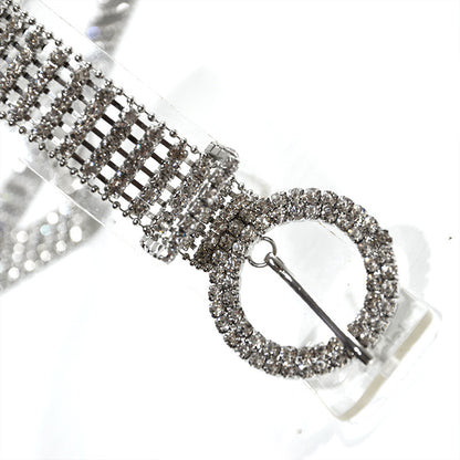 Round buckle rhinestone thin waist chain wholesale