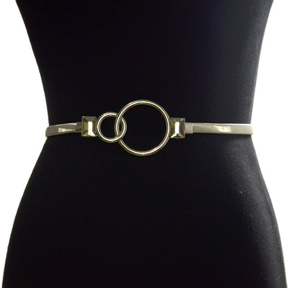 Double ring buckle elastic waist chain