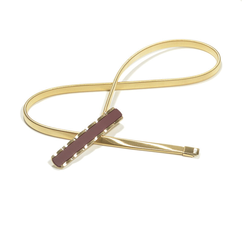 Spring metal waist chain