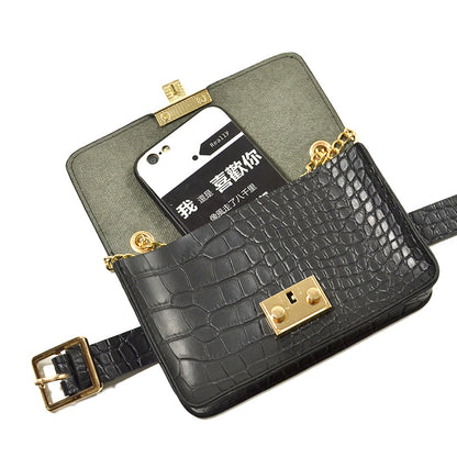 Crocodile three-dimensional decorative small fanny pack belt