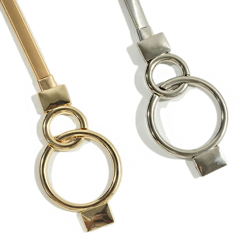 Double ring buckle elastic waist chain