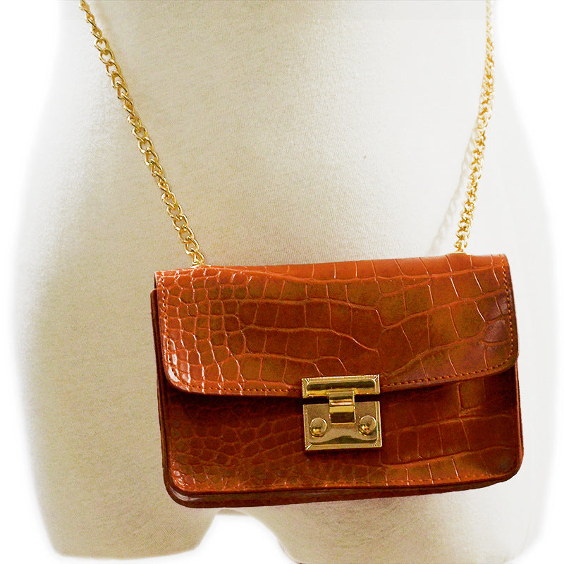 Crocodile three-dimensional decorative small fanny pack belt