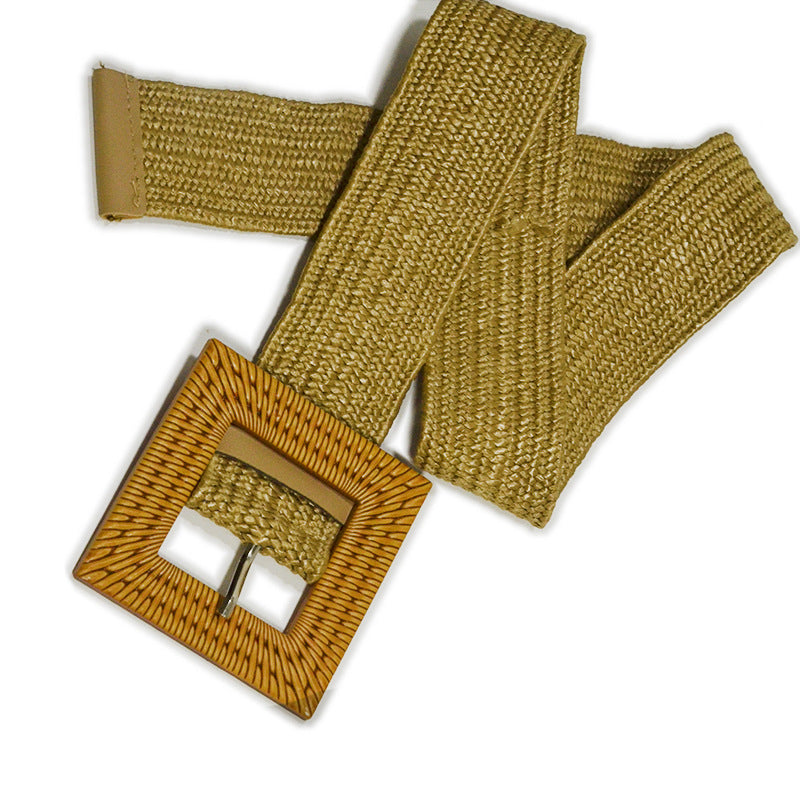 Plaid elastic woven belt