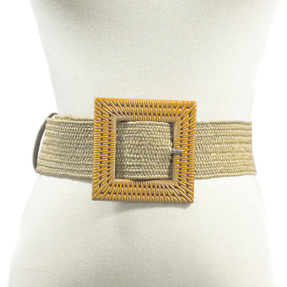Plaid elastic woven belt
