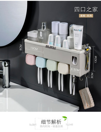 Wall-Mounted Automatic Toothpaste Dispenser Organizer