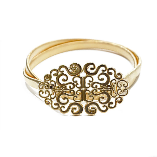 Pattern buckle women's belt