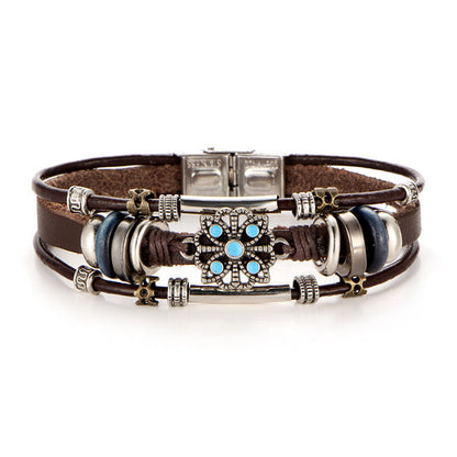 Turquoise Men's Leather Bracelet