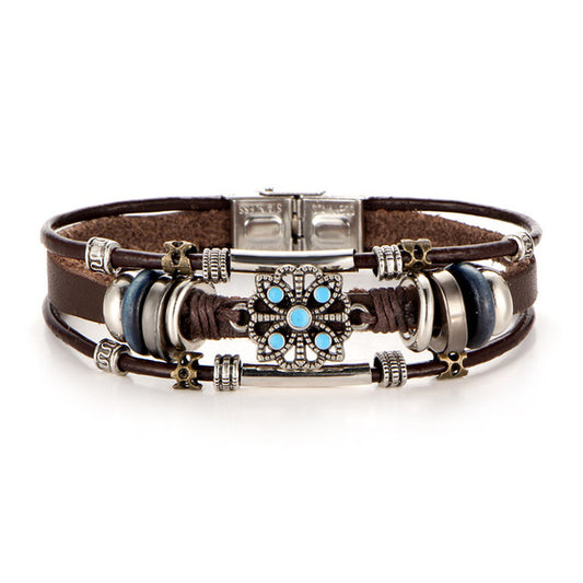 Turquoise Men's Leather Bracelet