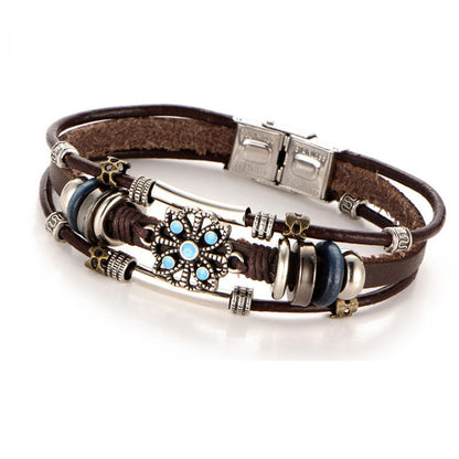Turquoise Men's Leather Bracelet