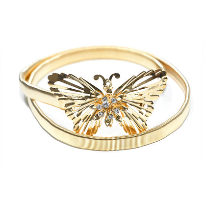 Hollow Butterfly Button Women's Belt