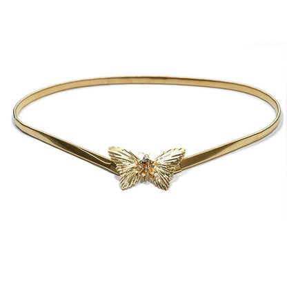 Hollow Butterfly Button Women's Belt