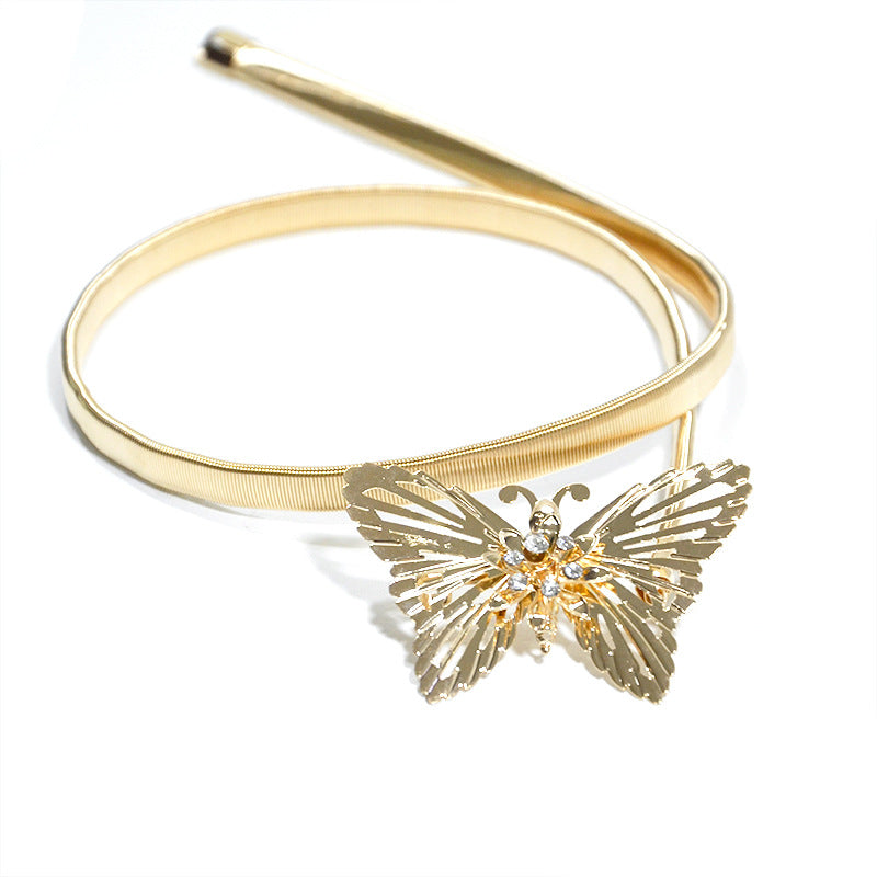 Hollow Butterfly Button Women's Belt