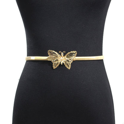 Hollow Butterfly Button Women's Belt