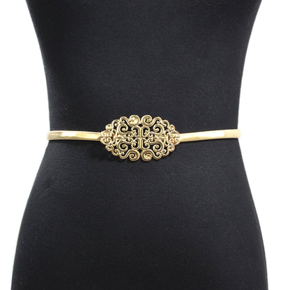 Pattern buckle women's belt