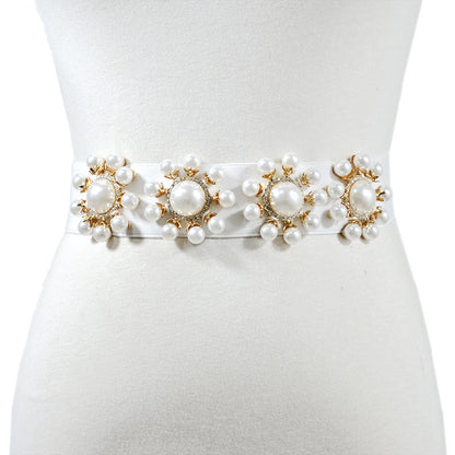 Pearl inlaid elastic elastic waist seal