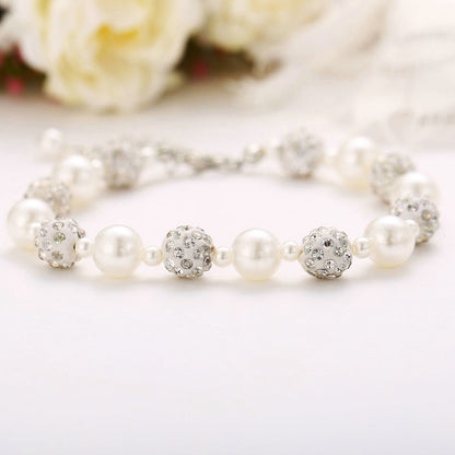 Full diamond Shambhala diamond bead bracelet