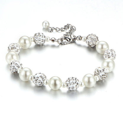 Full diamond Shambhala diamond bead bracelet