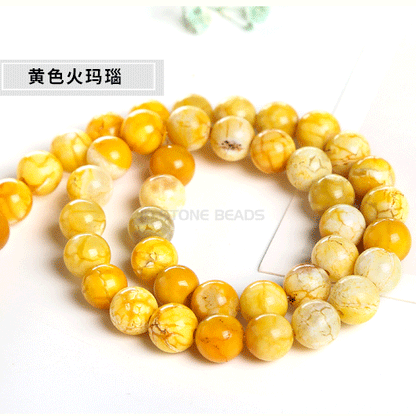 Colored fire agate loose beads