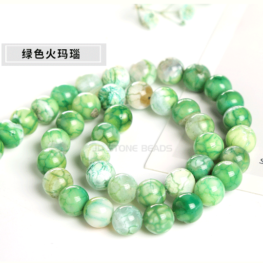 Colored fire agate loose beads