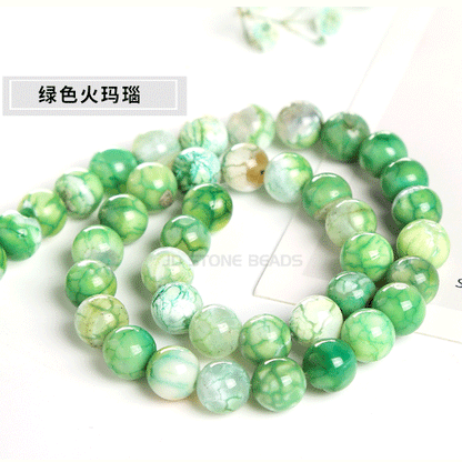 Colored fire agate loose beads
