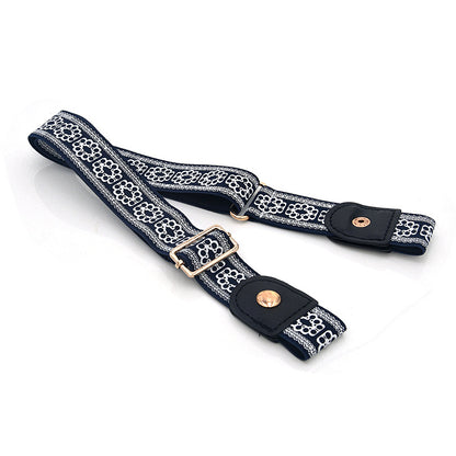 Faux leather elastic elastic belt