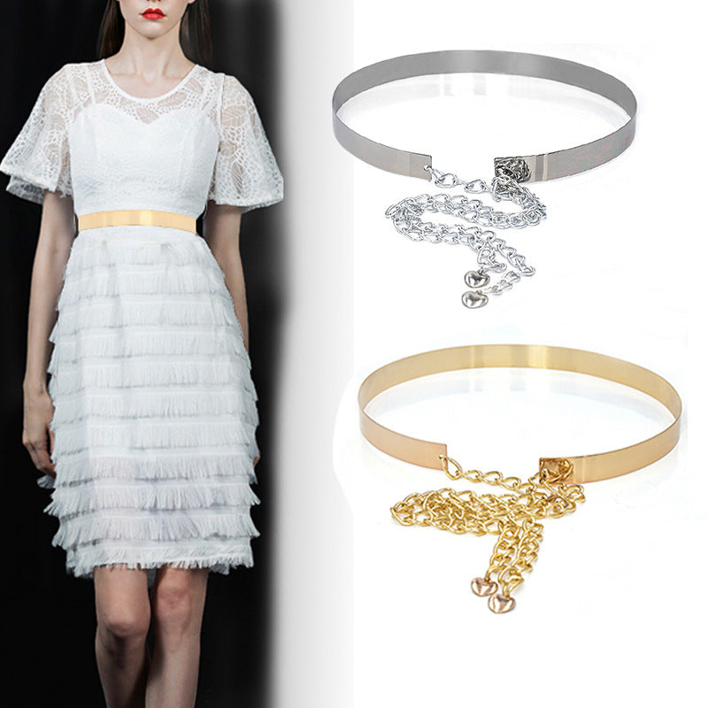 Electroplated full metal sequin wide waist seal