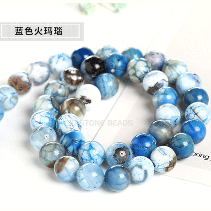 Colored fire agate loose beads