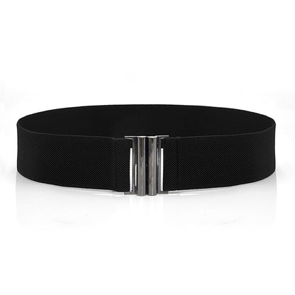 Black wide belt woman