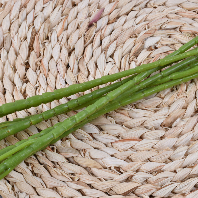 Enfeites de flores artificiais com cabeça amarela de Phalaenopsis de 5 pontas 