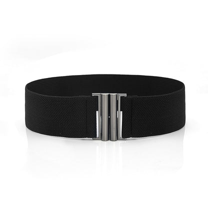 Black wide belt woman